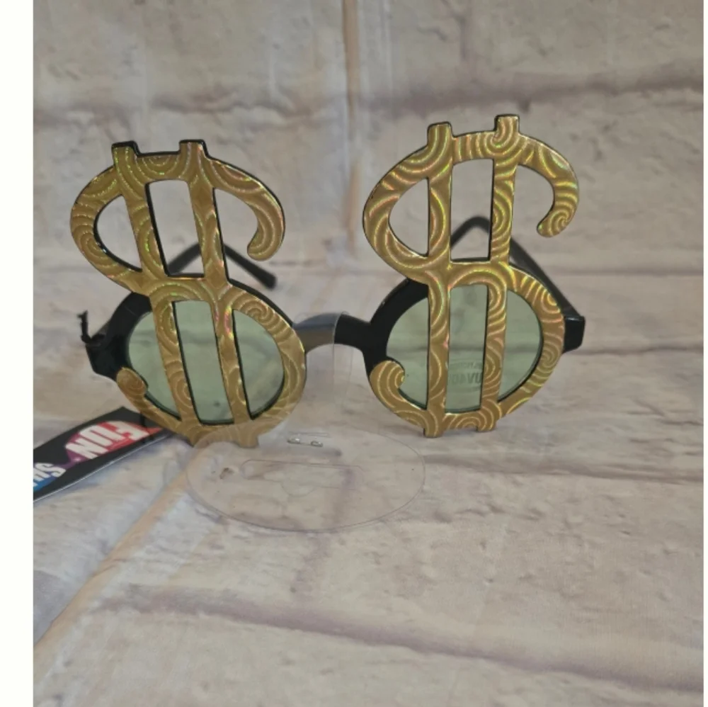 Gold Dollar Sign Novelty glasses